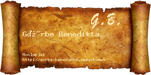 Görbe Benedikta névjegykártya